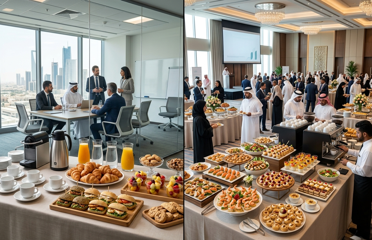 الفرق بين كوفي بريك الاجتماعات الداخلية ومؤتمرات الشركات في الرياض