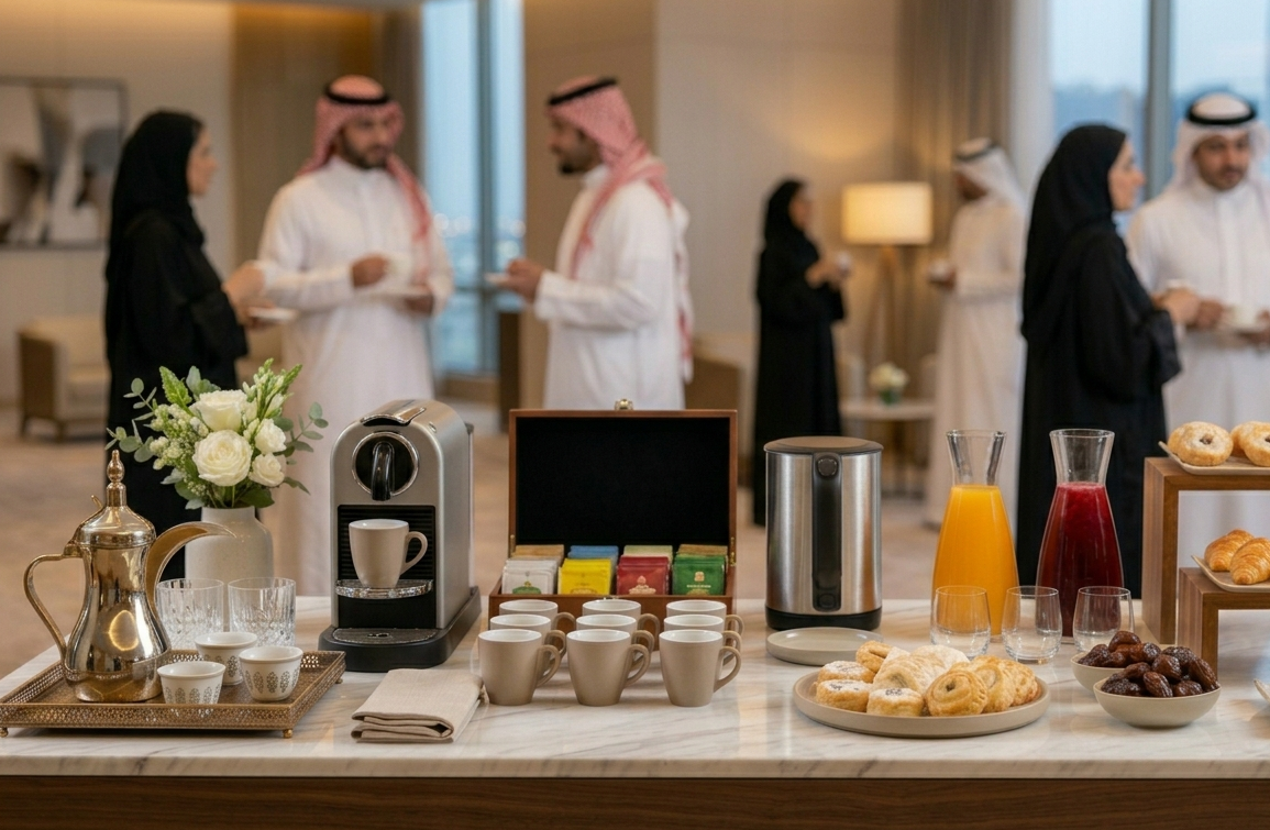 استراحة القهوة وكوفي بريك في السعودية: أفضل الممارسات لتقديم ضيافة عملية وأنيقة