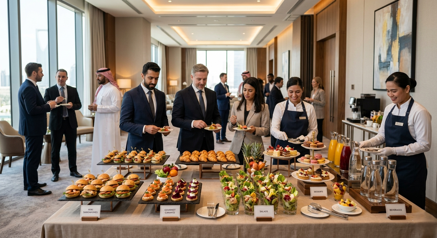 بوفيه مناسبات الشركات في الرياض وما الذي يجعله مختلفاً عن بوفيه المناسبات الخاصة